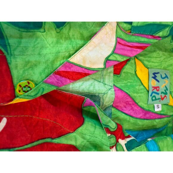 Vintage Jams World Hawaiian Shirt Men’s Small Bold Floral Surf Aloha Y2K - Picture 6 of 7